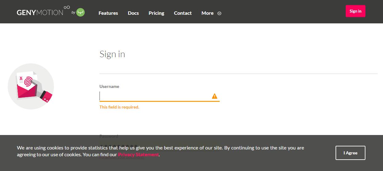 Регистрация для GenyMotion