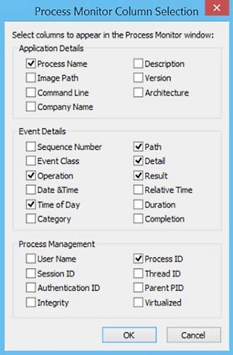 выбор_колонок_Process_Monitor
