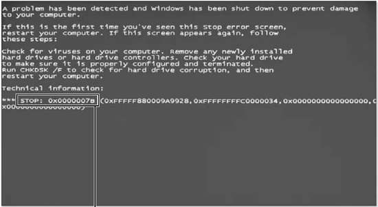 STOP ошибка 0x7B