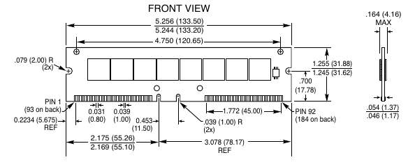 Типичный 184-контактный RIMM (RIMM модули или RDRAM).