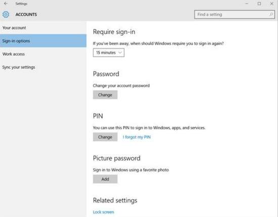 настройки пароля
