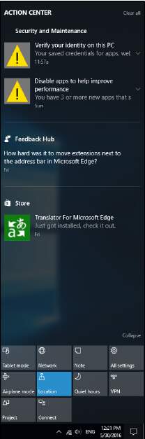 Уведомления Windows10