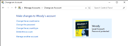 обслуживание учетной записи