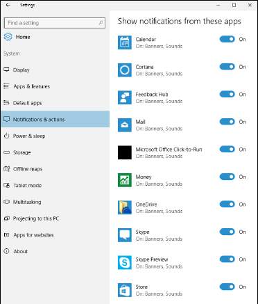отключение уведомлений