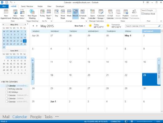 Календарь Outlook2013