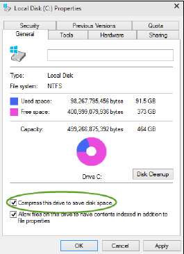 сжатие NTFS на весь диск