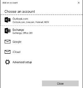 выбор учётной записи