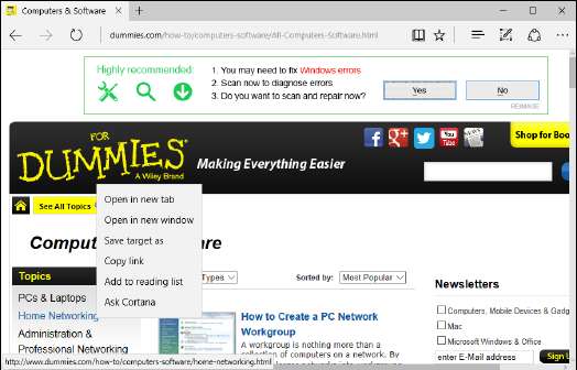 Навигация в Edge
