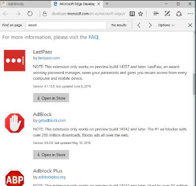 Расширения Edge
