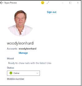 информация в skype