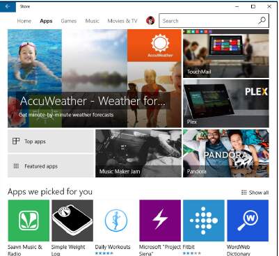 приложения Windows Store