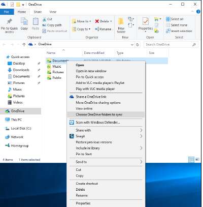 Настройка синхронизации из проводника