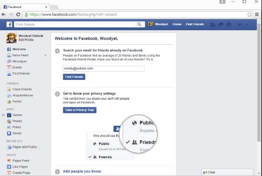 Новый аккаунт Facebook