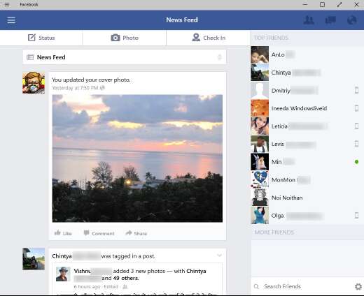 универсальное приложение Facebook
