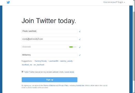 имя пользователя