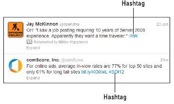 твит с хэштегами