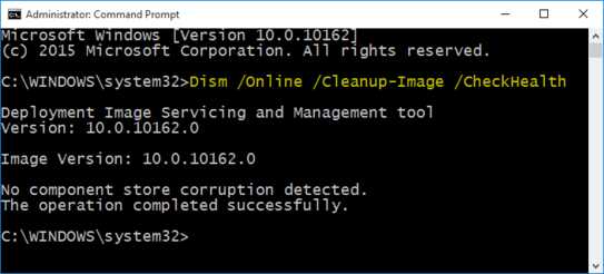 Dism⁄Online⁄Cleanup-Image⁄CheckHealth