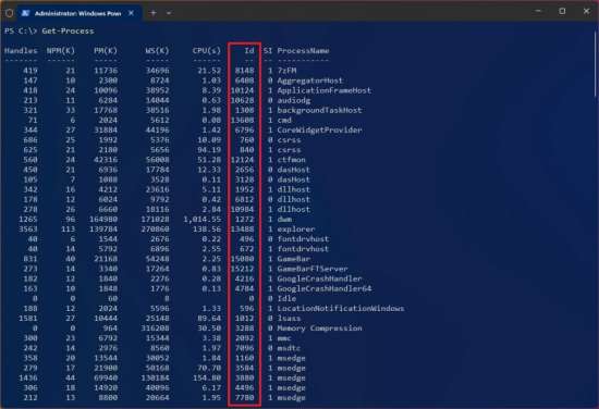 Get-Process