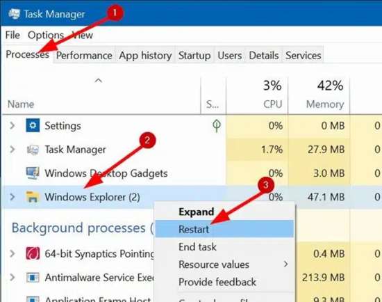 перезагрузить_проводник